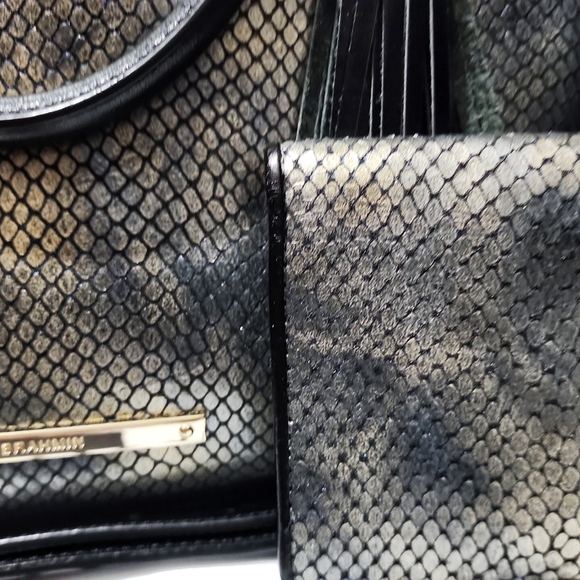 Brahmin Duxbury Bag & Matching Ady Wallet in Graphite Limmerick (RARE) New - Picture 2 of 3